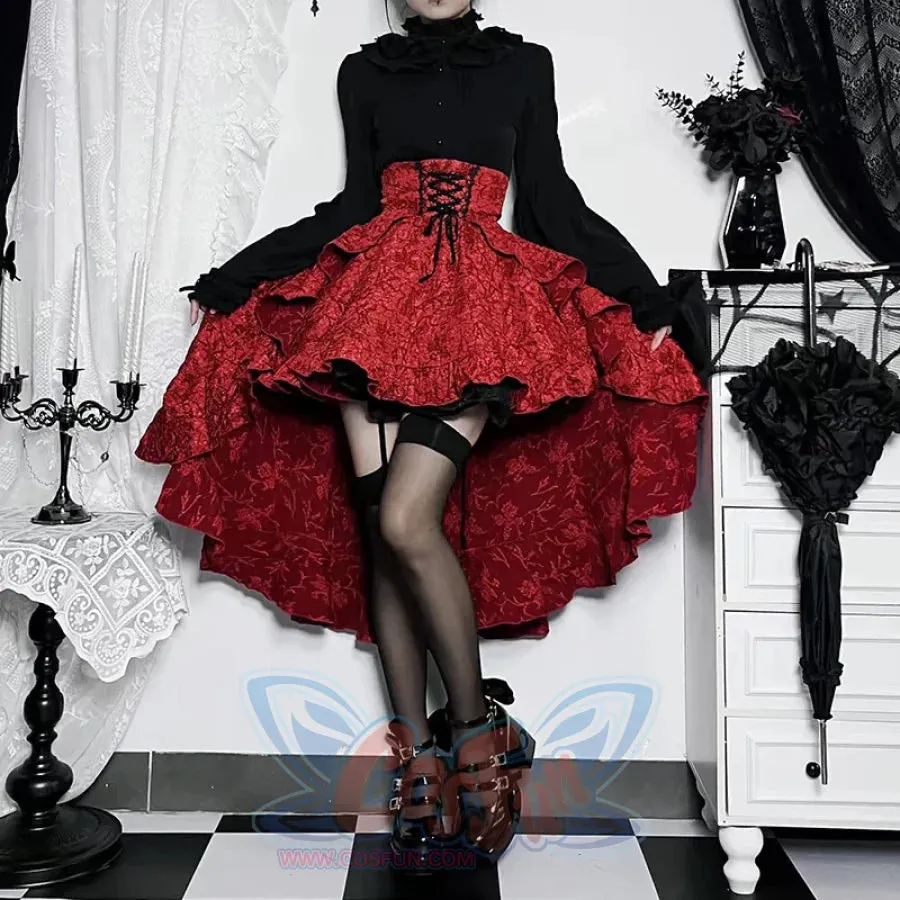 Halloween Gothic Lolita Red And Black Vintage Lolita Set