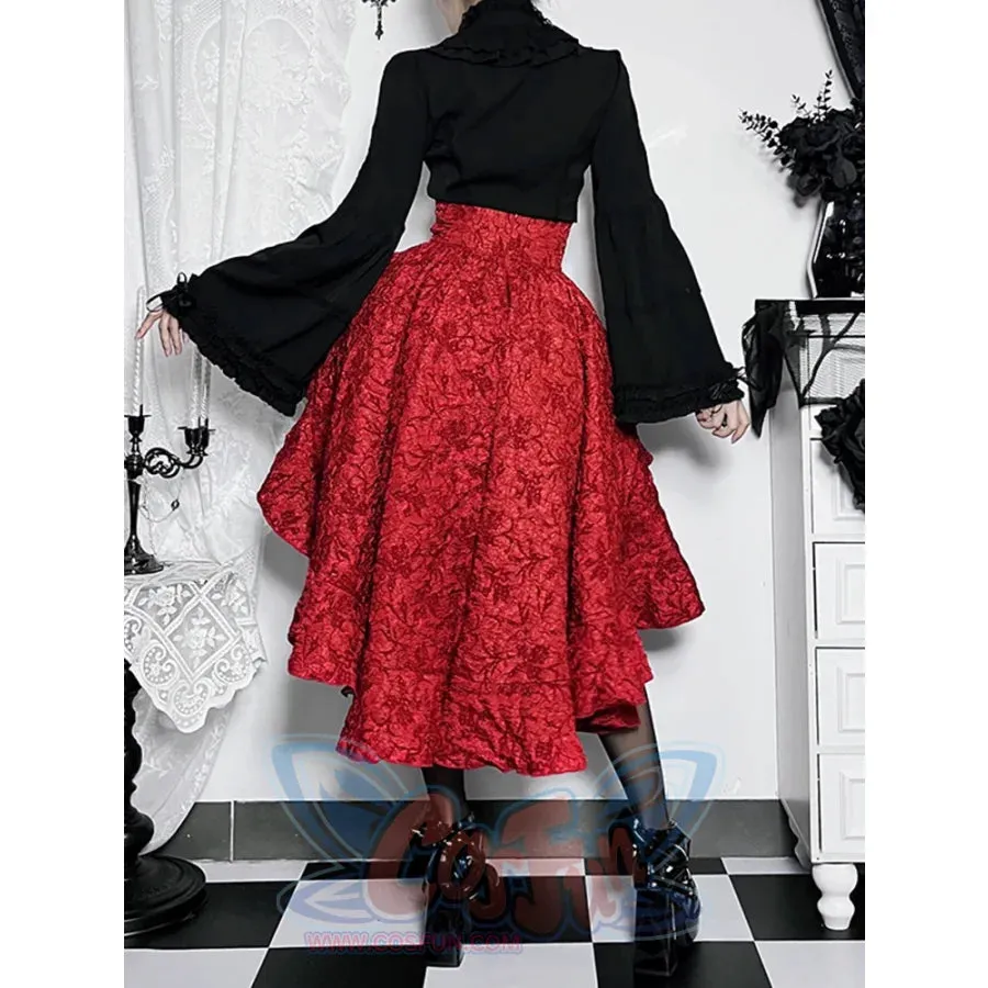 Halloween Gothic Lolita Red And Black Vintage Lolita Set