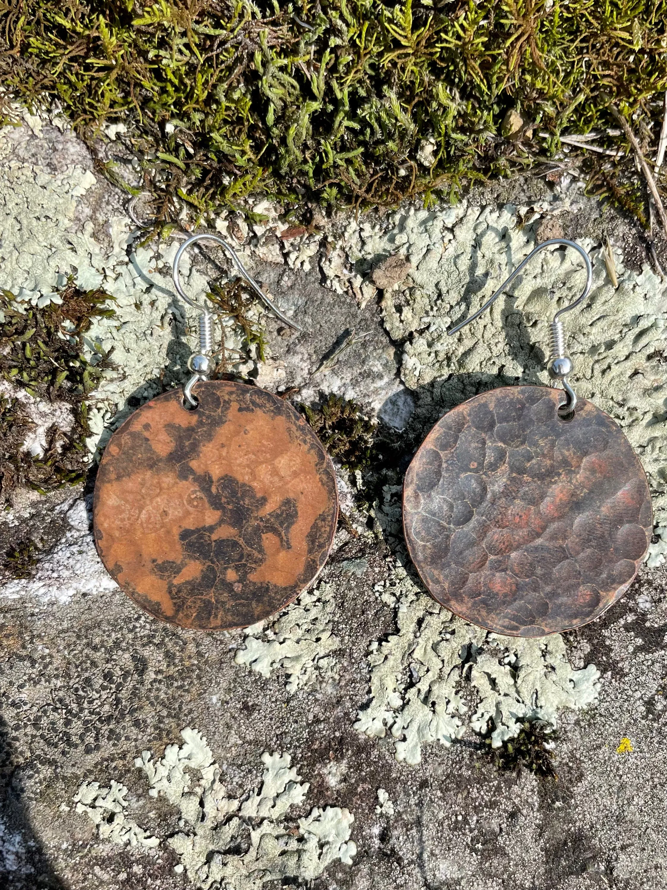 Hammered Red Earrings