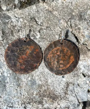 Hammered Red Earrings