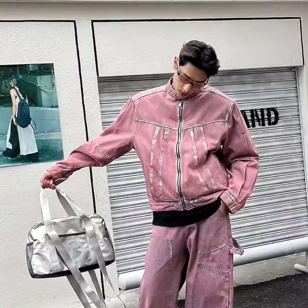 High Street Painted Pleated Denim Jacket