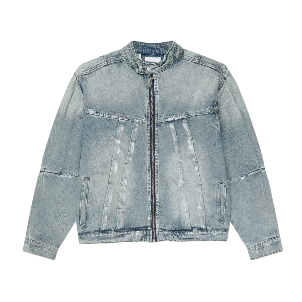 High Street Painted Pleated Denim Jacket