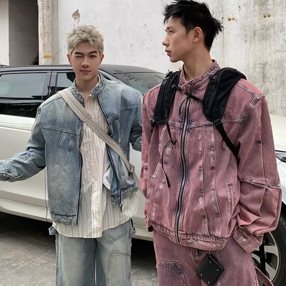 High Street Painted Pleated Denim Jacket