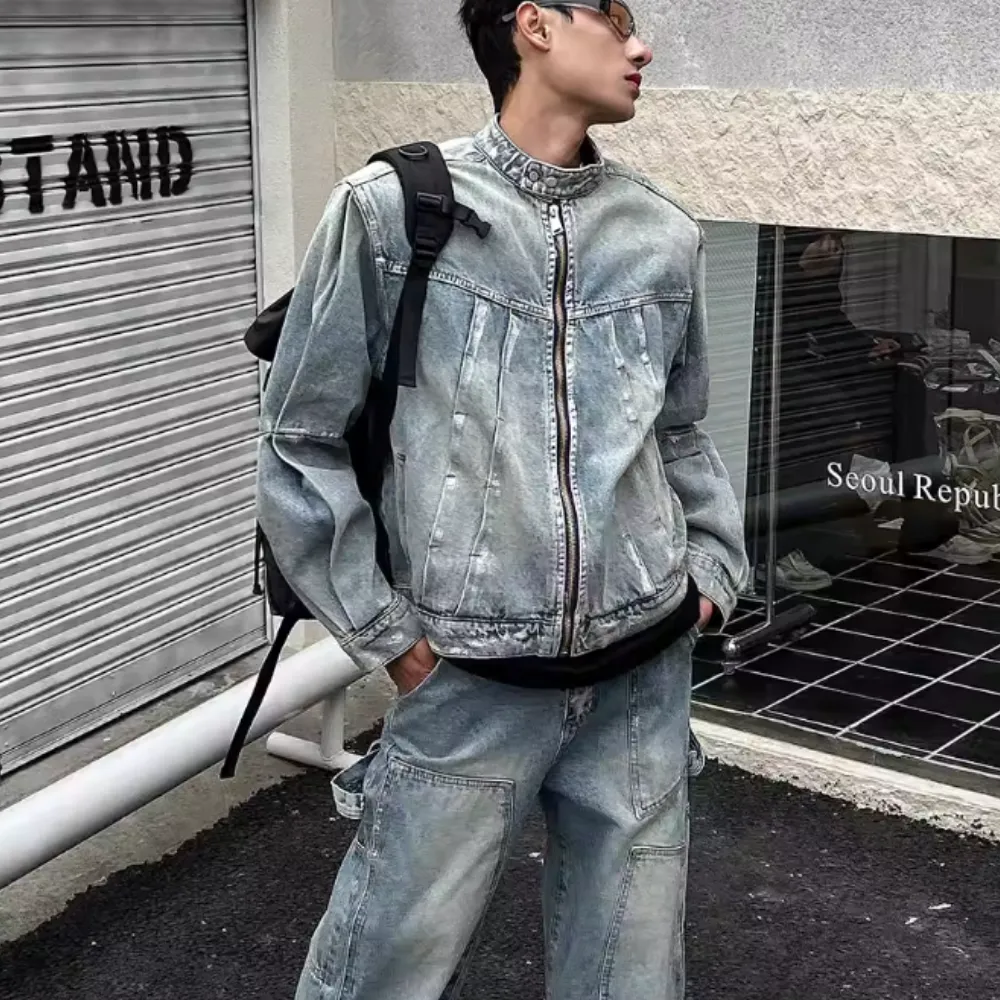 High Street Painted Pleated Denim Jacket