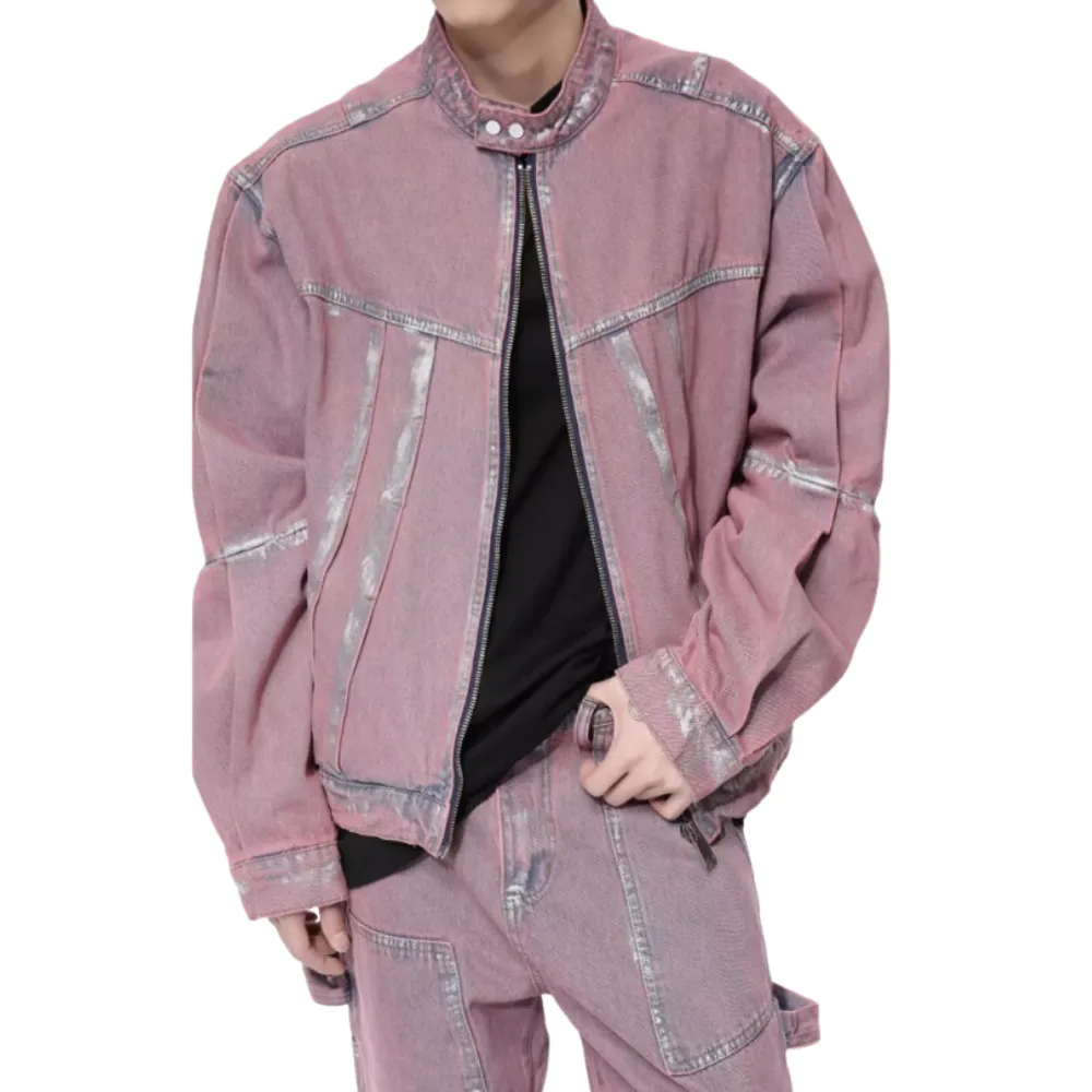 High Street Painted Pleated Denim Jacket