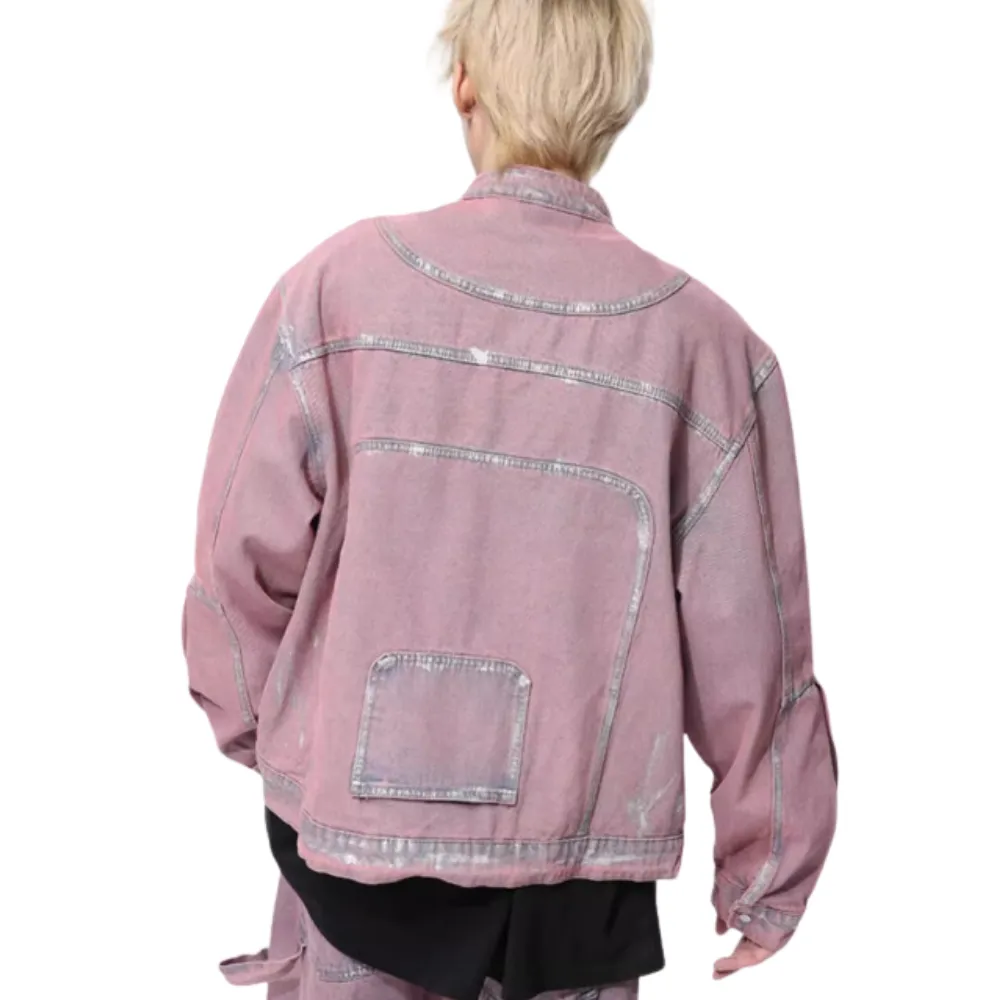 High Street Painted Pleated Denim Jacket