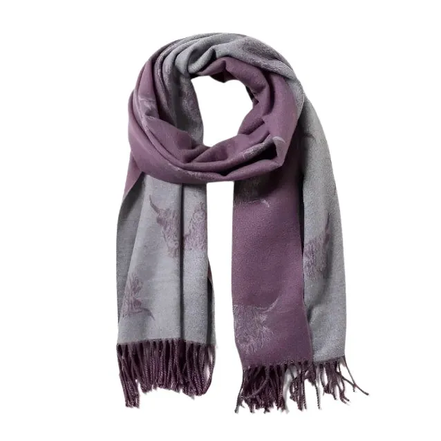 Highland Cow Reversible Scarf