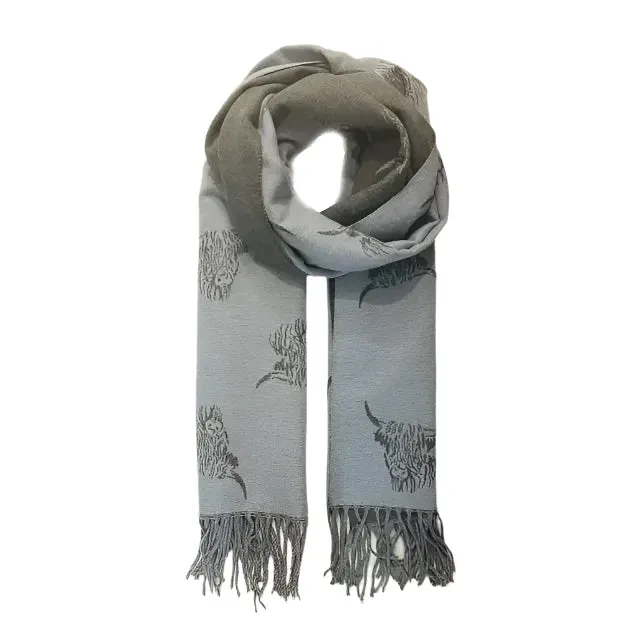 Highland Cow Reversible Scarf