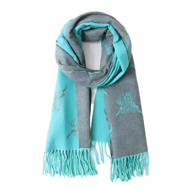 Highland Cow Reversible Scarf