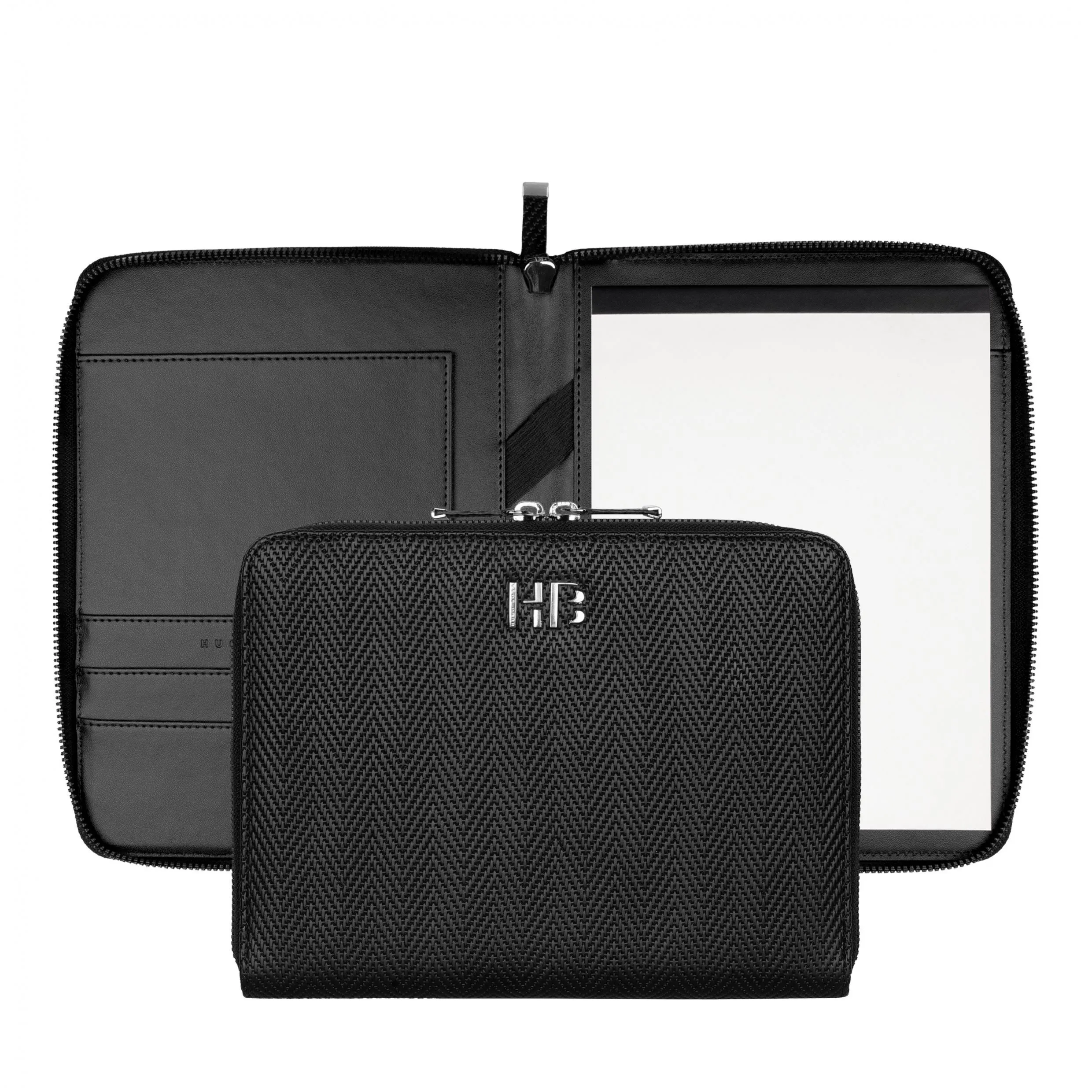 HUGO BOSS HTM106A-Conference folder A5 Herringbone Black