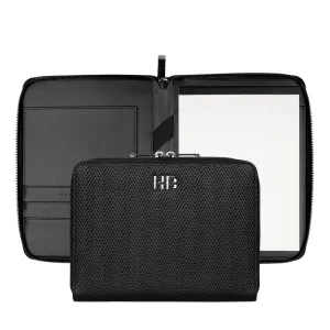 HUGO BOSS HTM106A-Conference folder A5 Herringbone Black