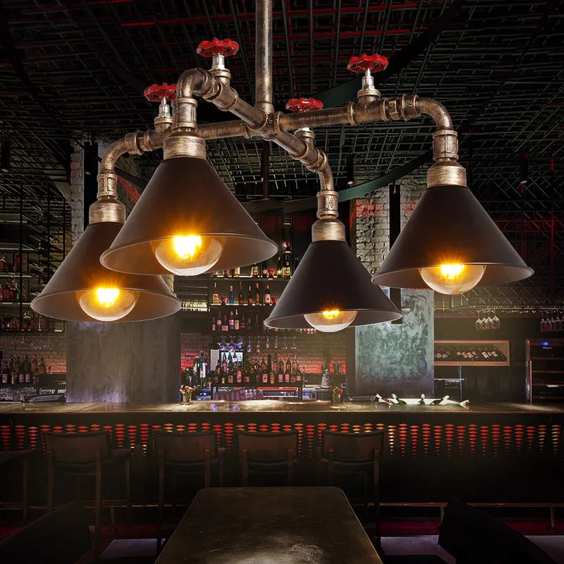 Industrial Iron Steampunk Loft Water Pipe Pendant Lights