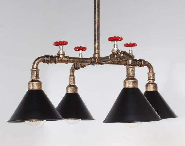 Industrial Iron Steampunk Loft Water Pipe Pendant Lights