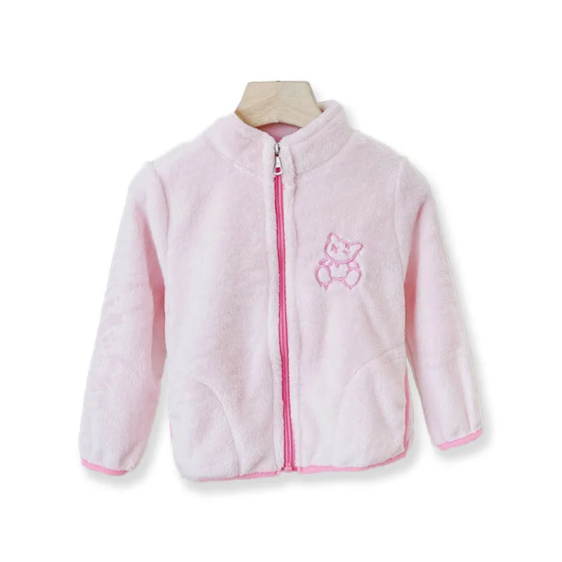 INSTOCK-Children's stand collar plush coat