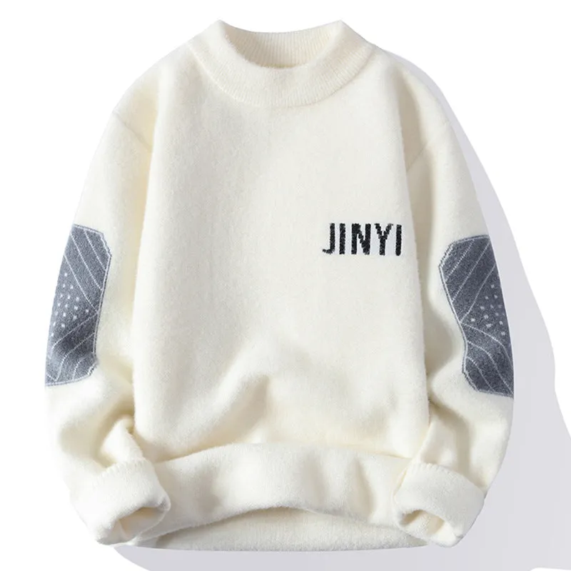 INSTOCK- Round neck sweater men's warm neutral style sweater.
