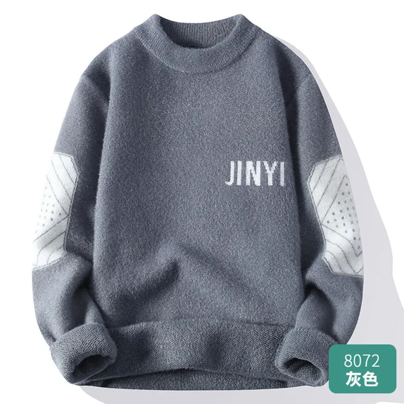 INSTOCK- Round neck sweater men's warm neutral style sweater.