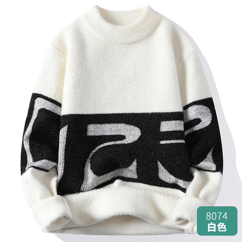 INSTOCK- Round neck sweater men's warm neutral style sweater.