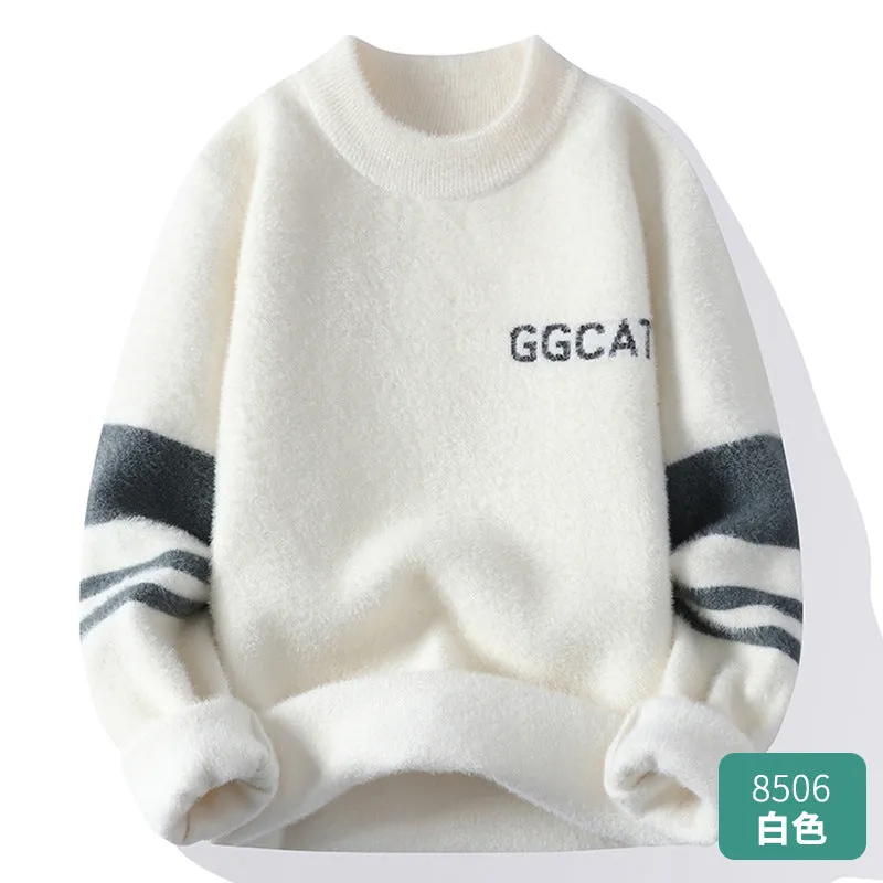 INSTOCK- Round neck sweater men's warm neutral style sweater.