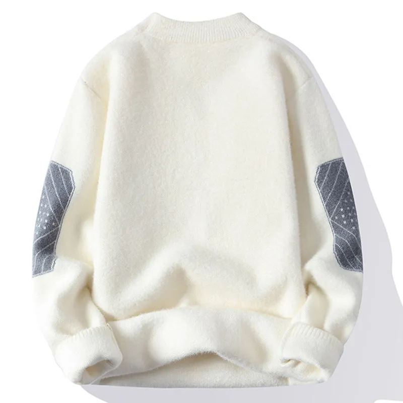 INSTOCK- Round neck sweater men's warm neutral style sweater.