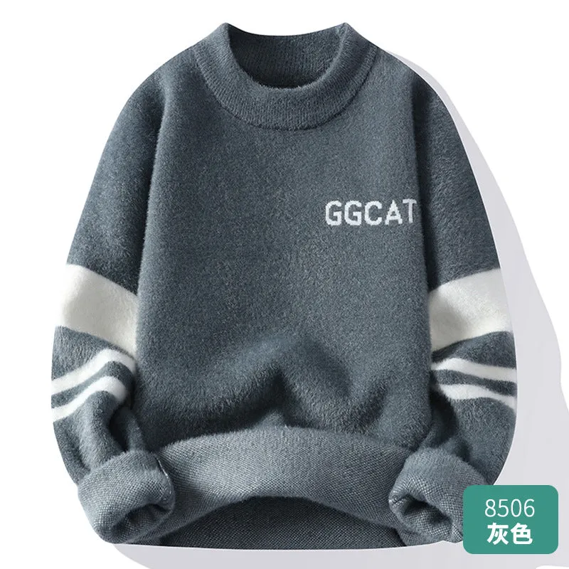 INSTOCK- Round neck sweater men's warm neutral style sweater.