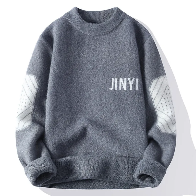INSTOCK- Round neck sweater men's warm neutral style sweater.