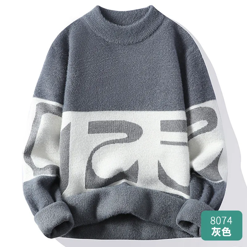INSTOCK- Round neck sweater men's warm neutral style sweater.