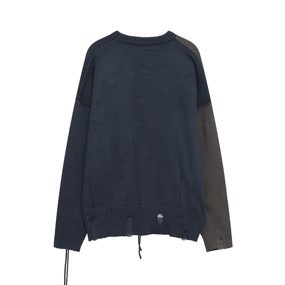 Irregular Stitching In Contrasting Colors Sweater