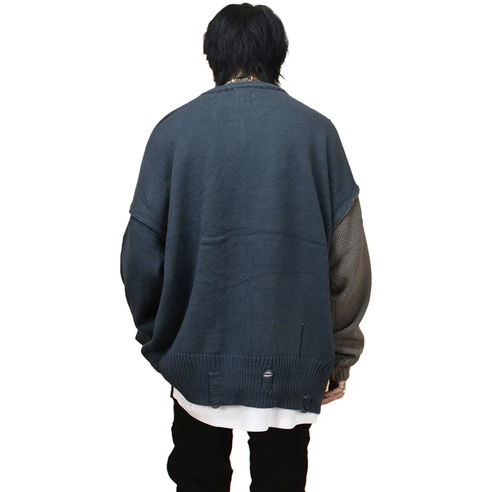 Irregular Stitching In Contrasting Colors Sweater