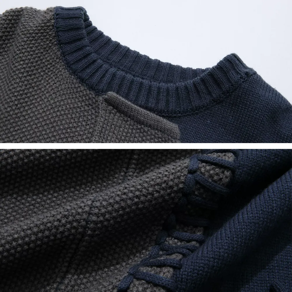 Irregular Stitching In Contrasting Colors Sweater