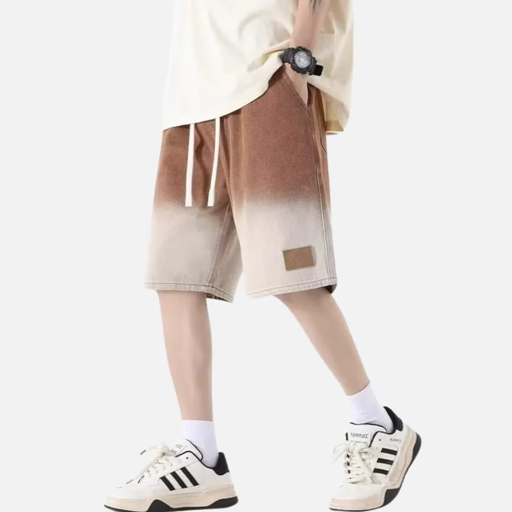 Japanese Gradient Leather Label Shorts