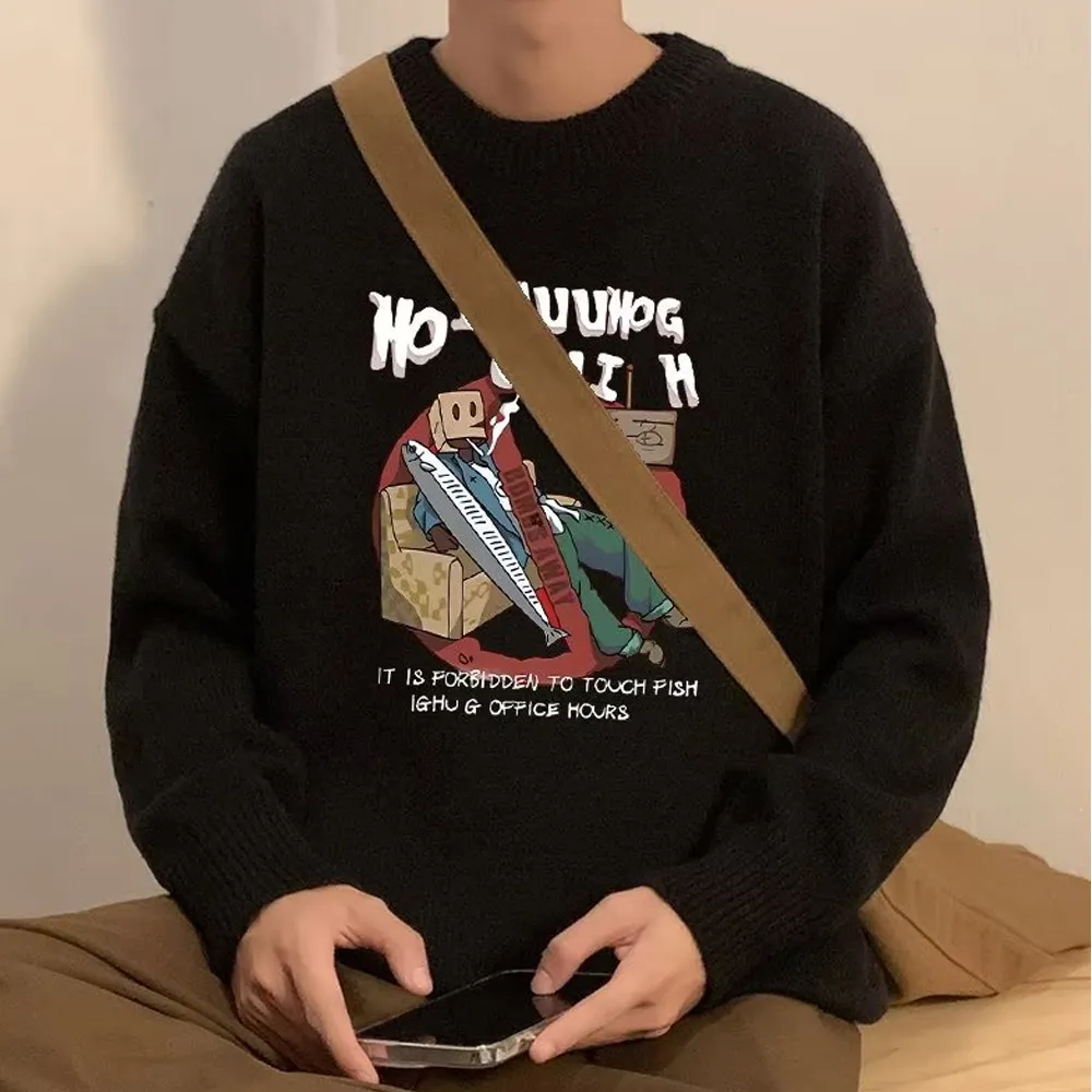 Japanese Thickened Printing Sweater