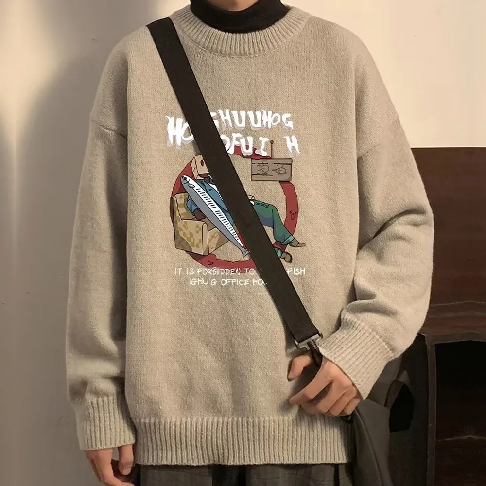 Japanese Thickened Printing Sweater