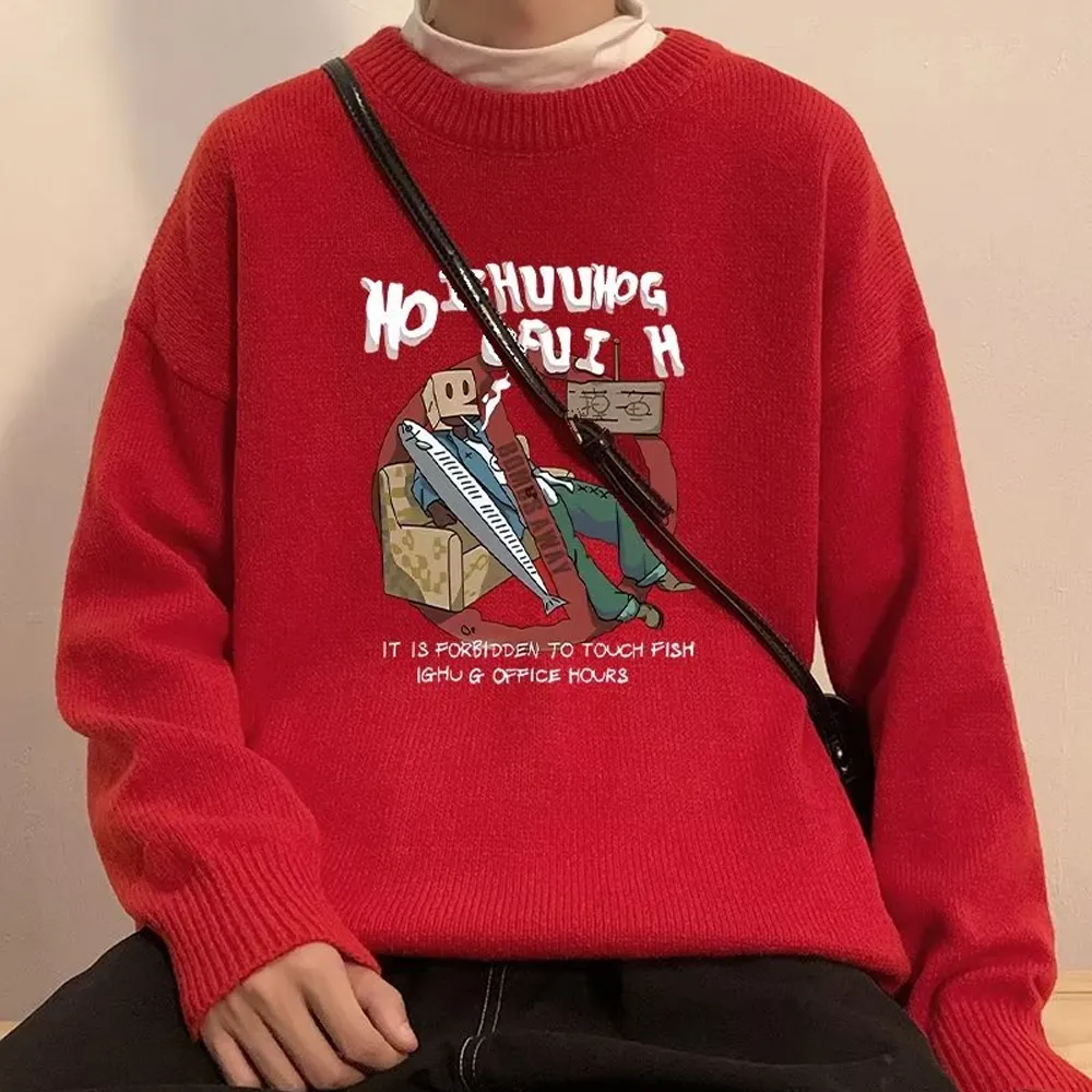 Japanese Thickened Printing Sweater