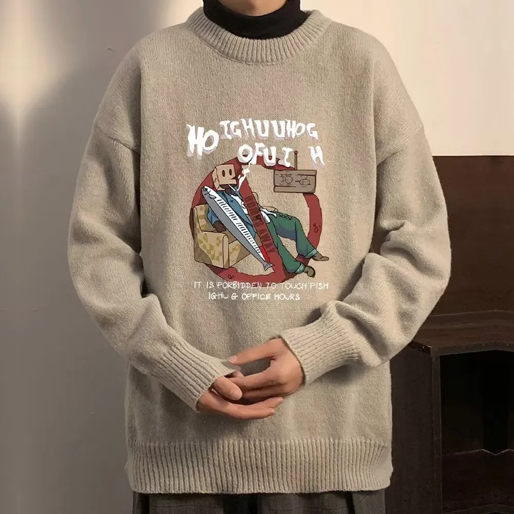 Japanese Thickened Printing Sweater