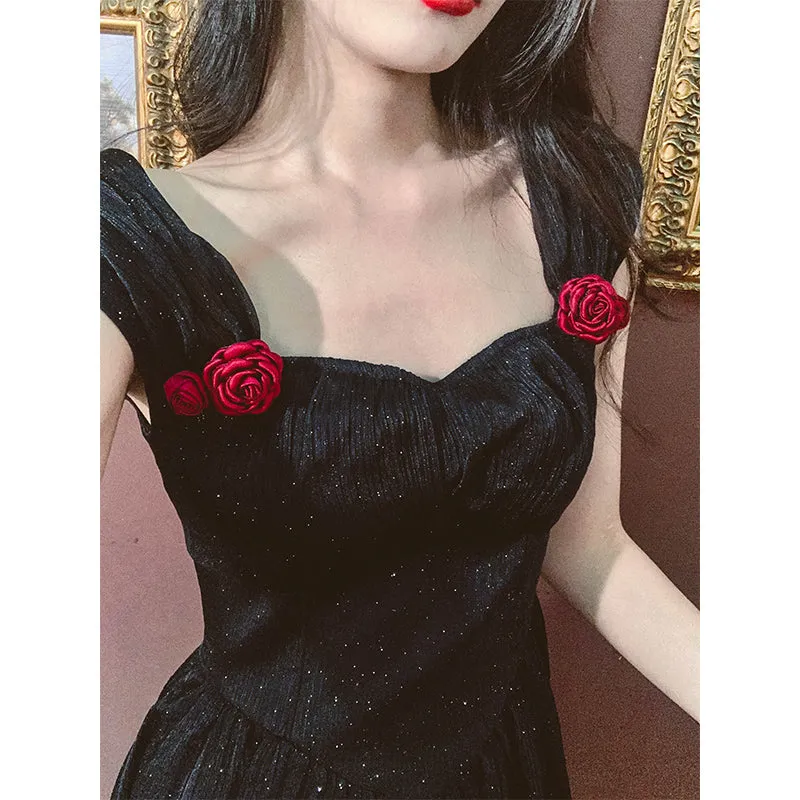 jet-black Classical dress