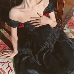 jet-black Classical dress