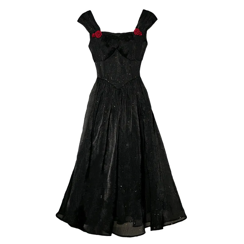 jet-black Classical dress