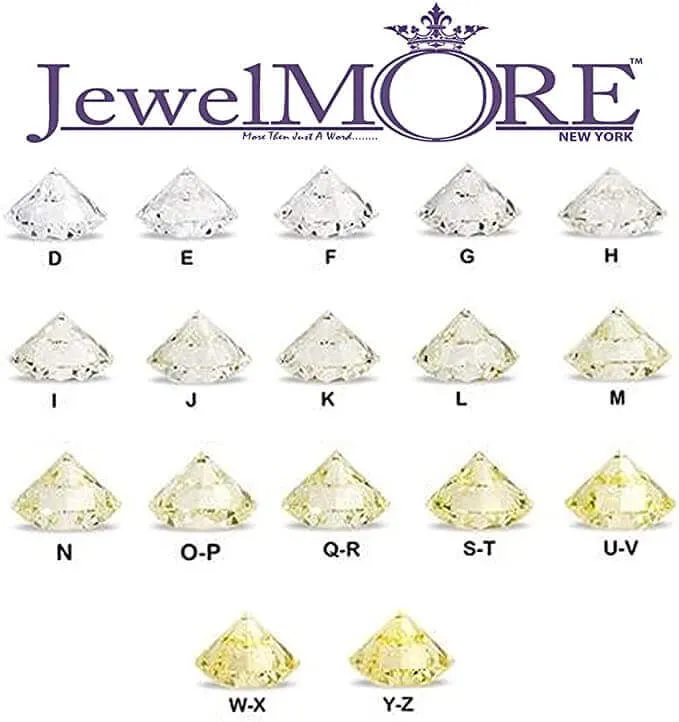 JewelMore 1/5 cttw Pave Diamond Anniversary Wedding Stackable Ring Band in 14k White / Yellow & Rose Gold