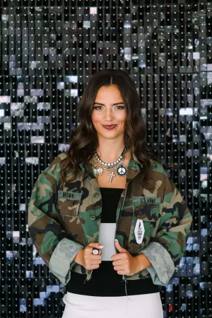 Josie Bruno Feather Glam Crop Jacket