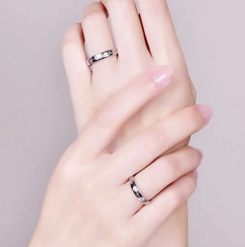 Karatcart Elegant Couple Heartbeat Adjustable Band Ring for Men and Women