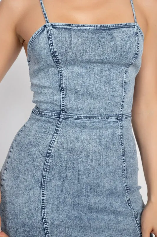 Kendall Denim Mini Dress - Acid  Wash