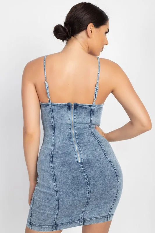Kendall Denim Mini Dress - Acid  Wash