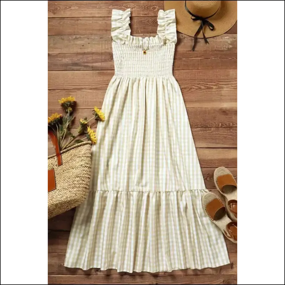Khaki Plaid Maxi Dress: from Drab to Fab  👗 Needful Things