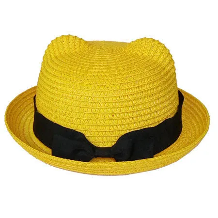 Kids Straw Hats Fedora Hat Children Beach Sun Baby Ear Vintage Baby Boy And Girl Wide Brim Floppy Panama