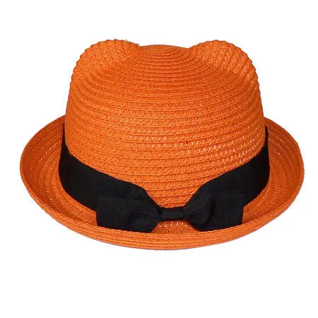 Kids Straw Hats Fedora Hat Children Beach Sun Baby Ear Vintage Baby Boy And Girl Wide Brim Floppy Panama