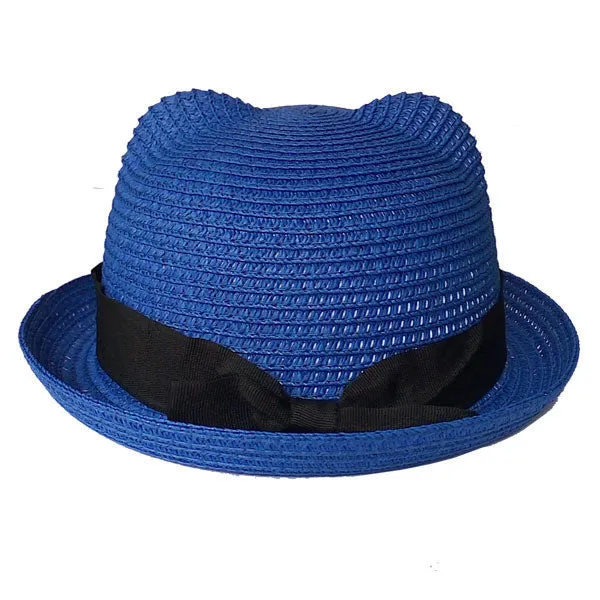 Kids Straw Hats Fedora Hat Children Beach Sun Baby Ear Vintage Baby Boy And Girl Wide Brim Floppy Panama