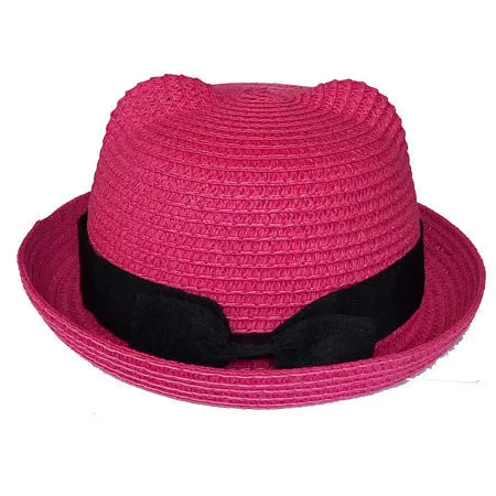 Kids Straw Hats Fedora Hat Children Beach Sun Baby Ear Vintage Baby Boy And Girl Wide Brim Floppy Panama