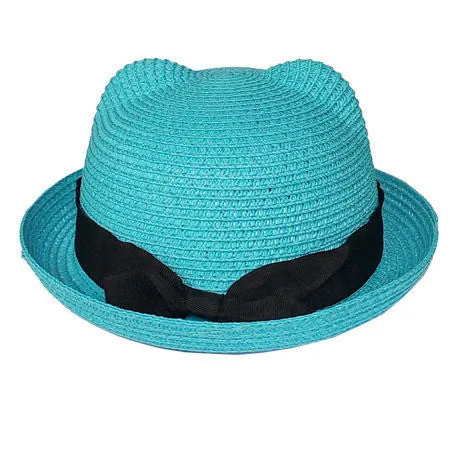 Kids Straw Hats Fedora Hat Children Beach Sun Baby Ear Vintage Baby Boy And Girl Wide Brim Floppy Panama