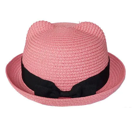 Kids Straw Hats Fedora Hat Children Beach Sun Baby Ear Vintage Baby Boy And Girl Wide Brim Floppy Panama
