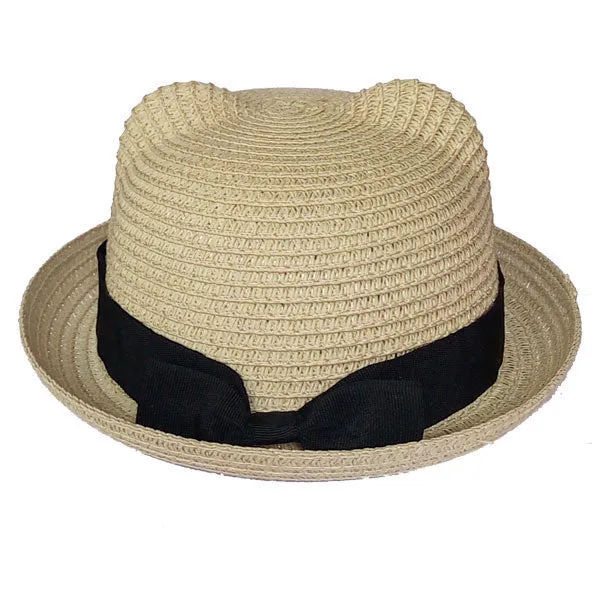 Kids Straw Hats Fedora Hat Children Beach Sun Baby Ear Vintage Baby Boy And Girl Wide Brim Floppy Panama